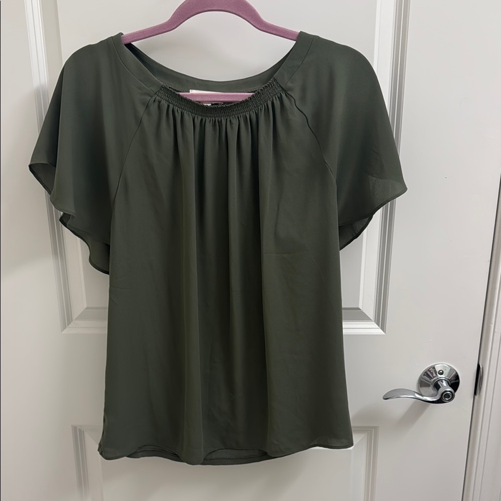 Elegant Olive Green Women's Top